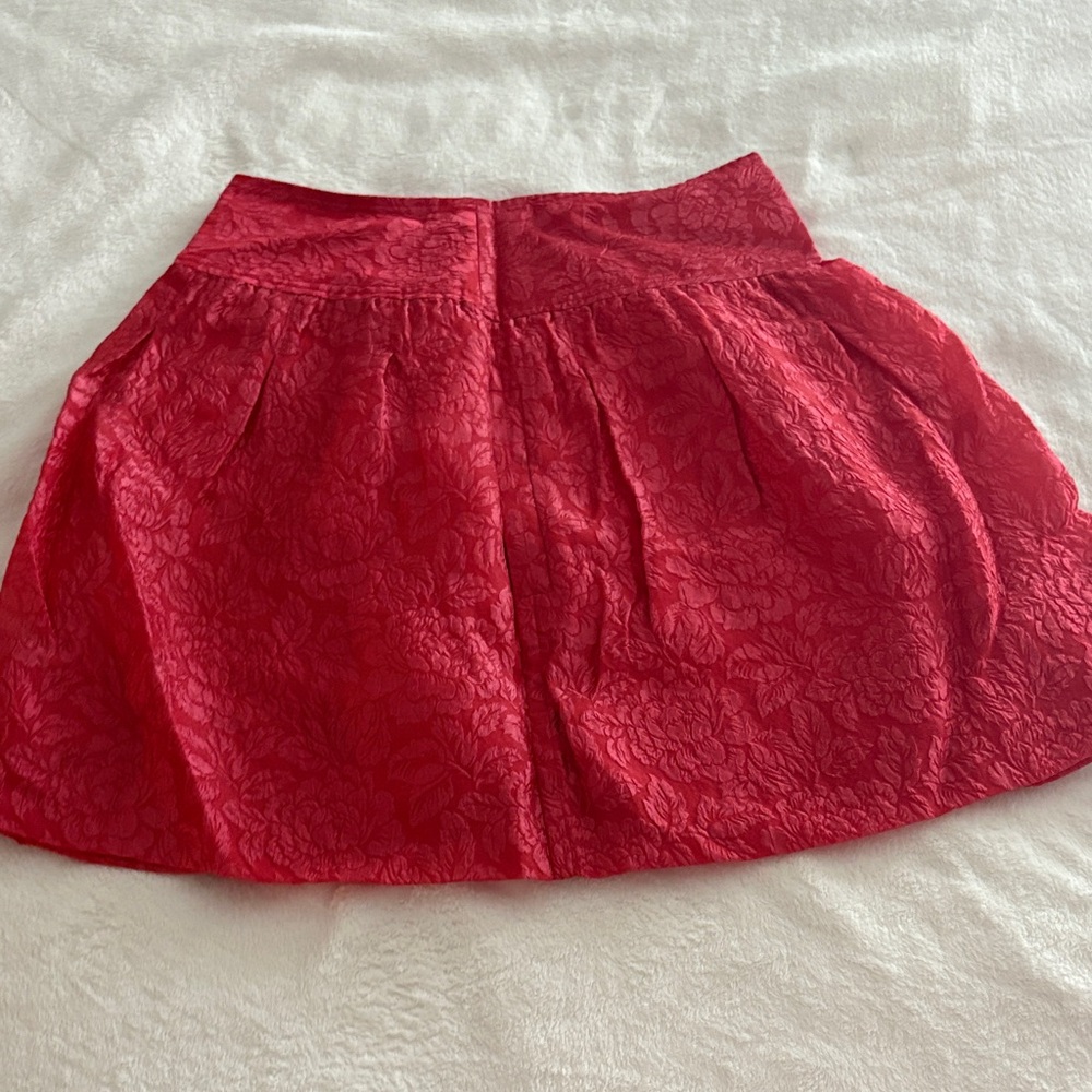 BCBGMaxAzria Floral Red A-Line Skirt